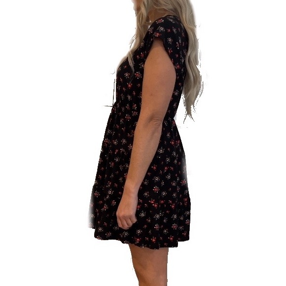 Black tshirt tiered bottom dress large 13-15 - Picture 3 of 4